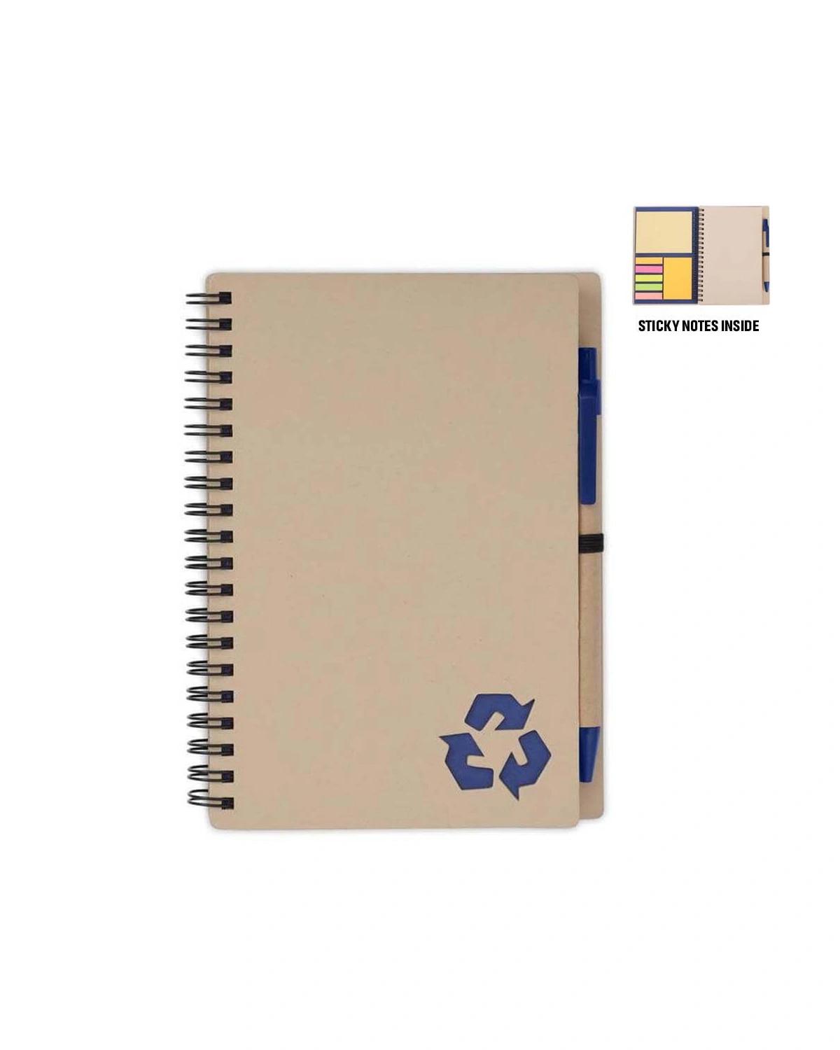 Facige - SION- eco-neutral B6 Notepad & Pen Set with Sticky Note - Navy Blue