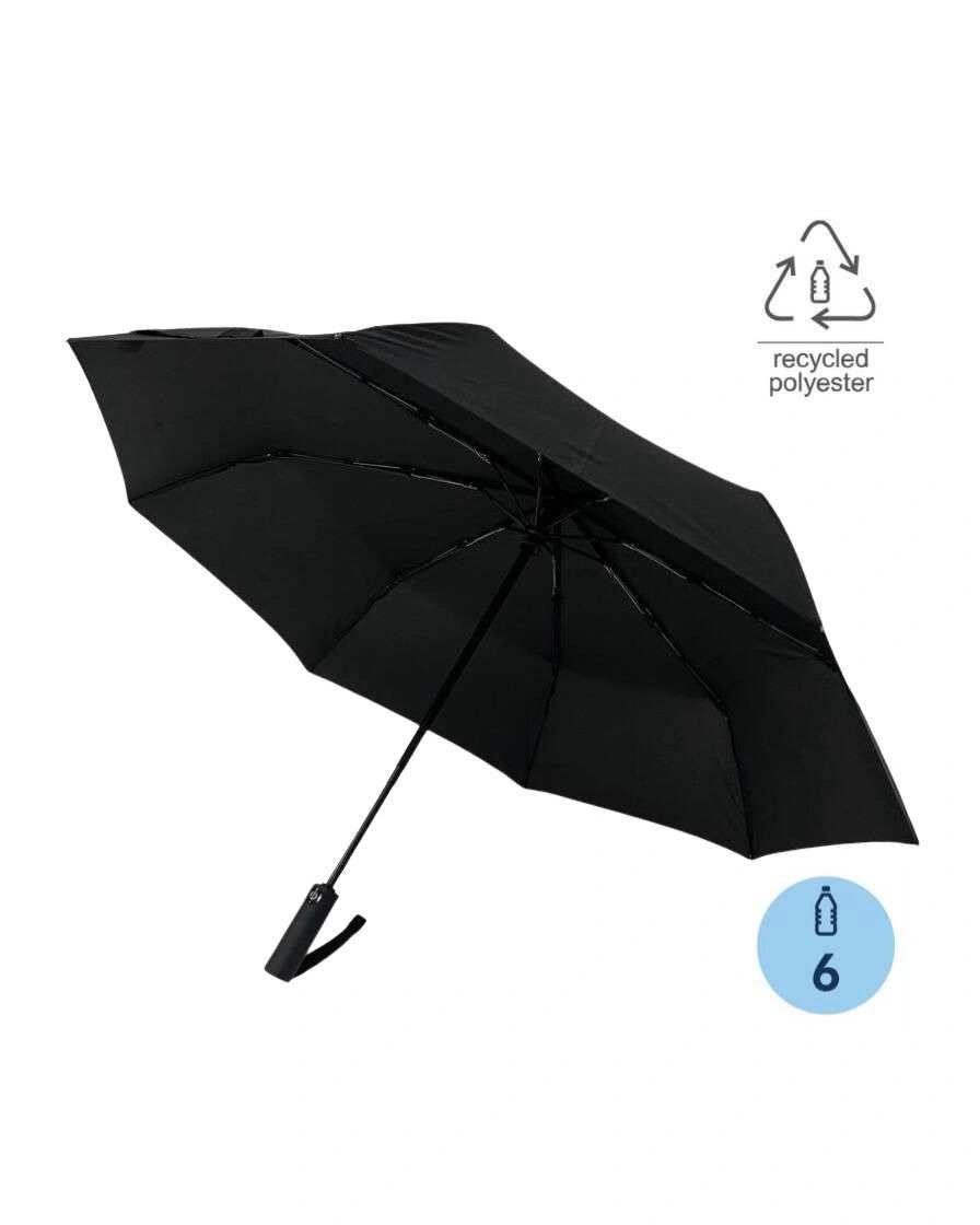 Dibali - URBINO - Santhome RPET Auto-Open 23" Umbrella with SPF50 UV Protection - Black