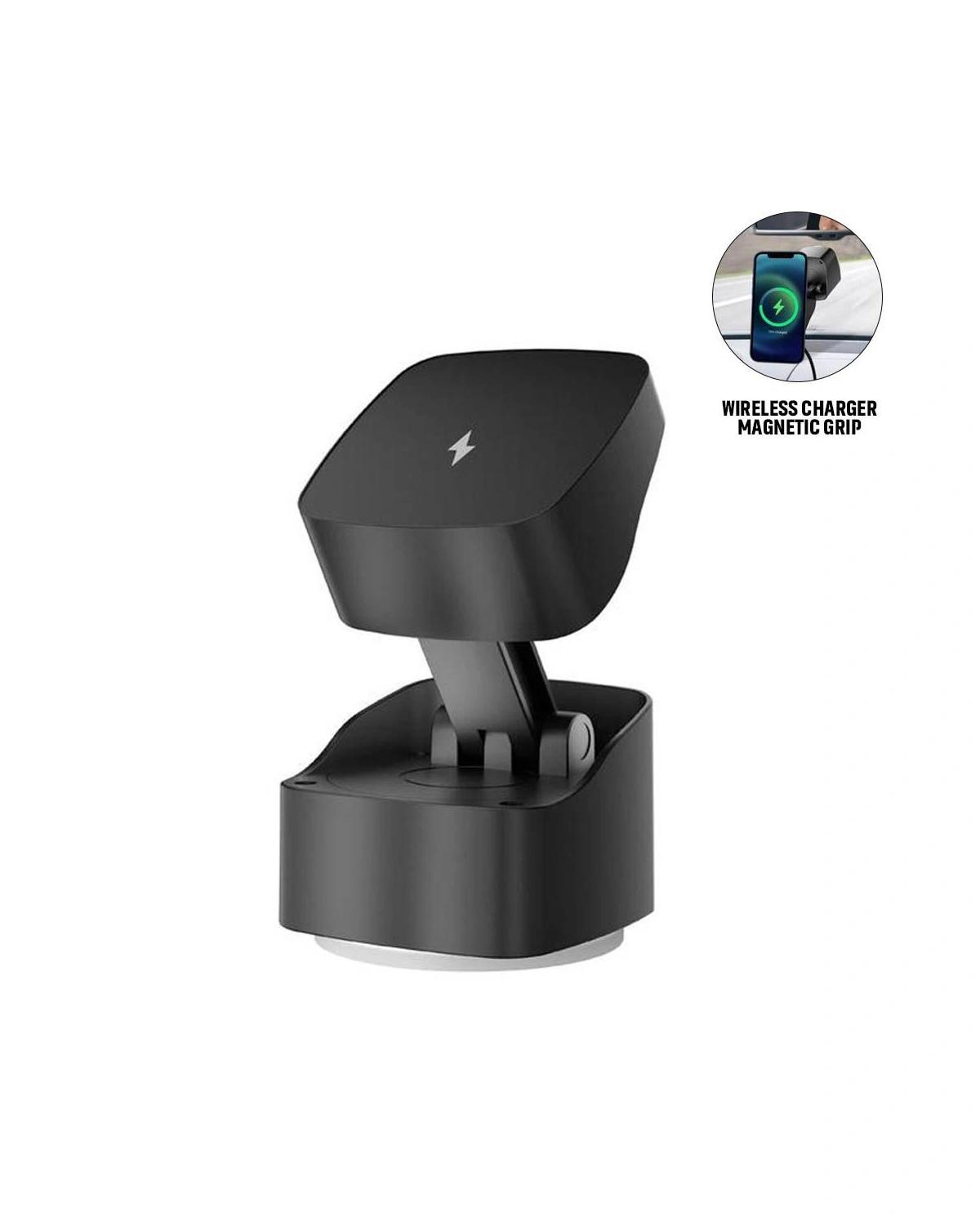 Labola - VIRTON - Magnetic Car Phone Holder and 15W Wireless Charger - Black