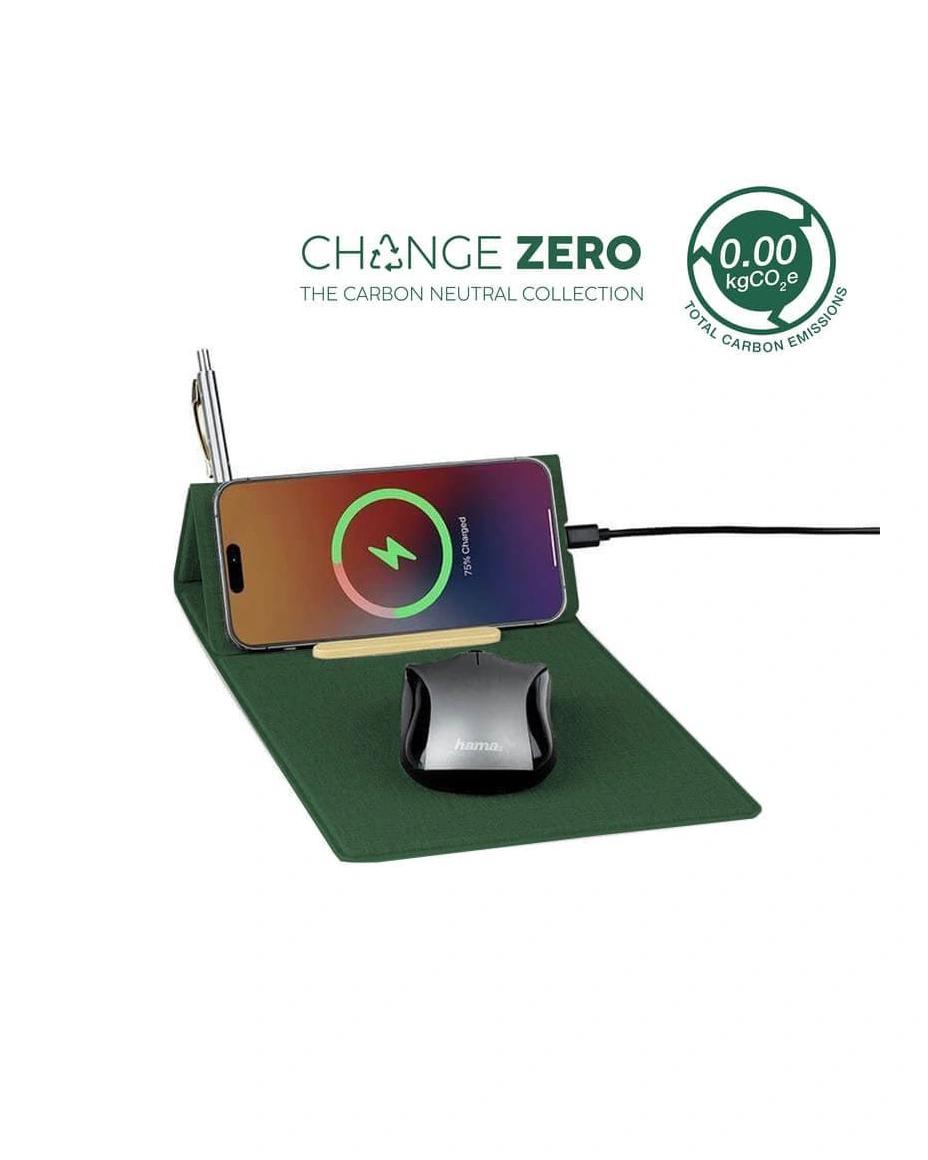Gokoce - BLACE - CHANGE ZERO Recycled PU 15W Wireless Mousepad & Desk Organizer - Green