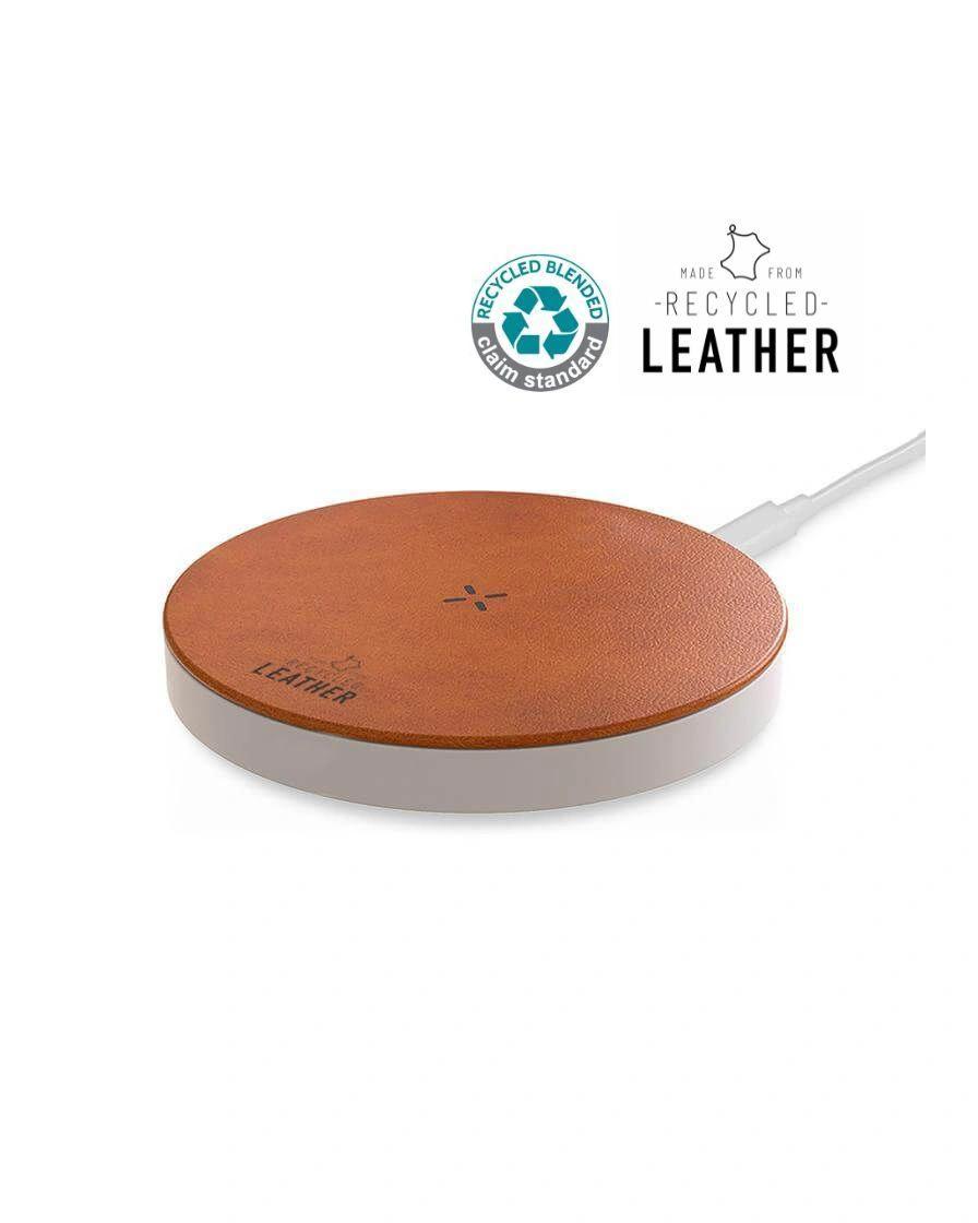 Fadobe - ANZIO - Recycled Leather 15W Wireless Charger - White/Tan