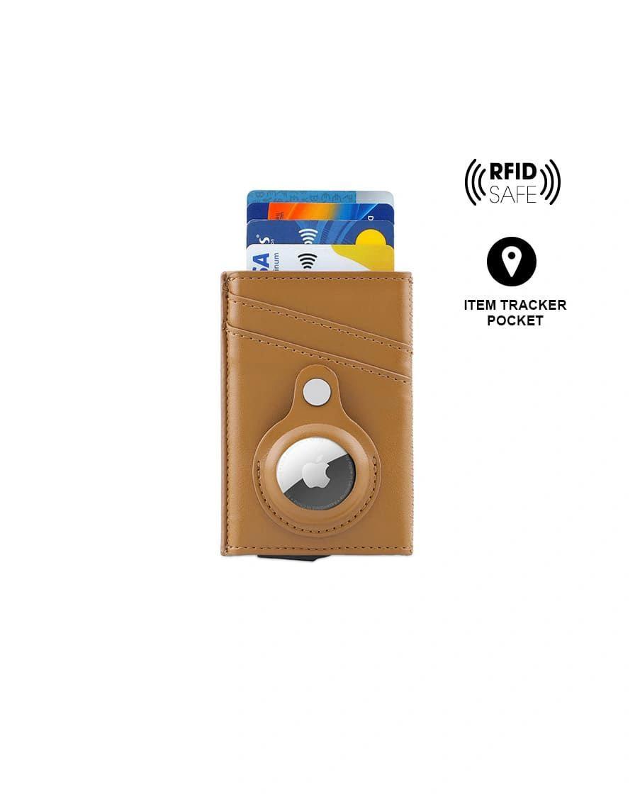 Cafila - TROMSI - Santhome® PU Card Holder with Santhome Tag pocket - Tan