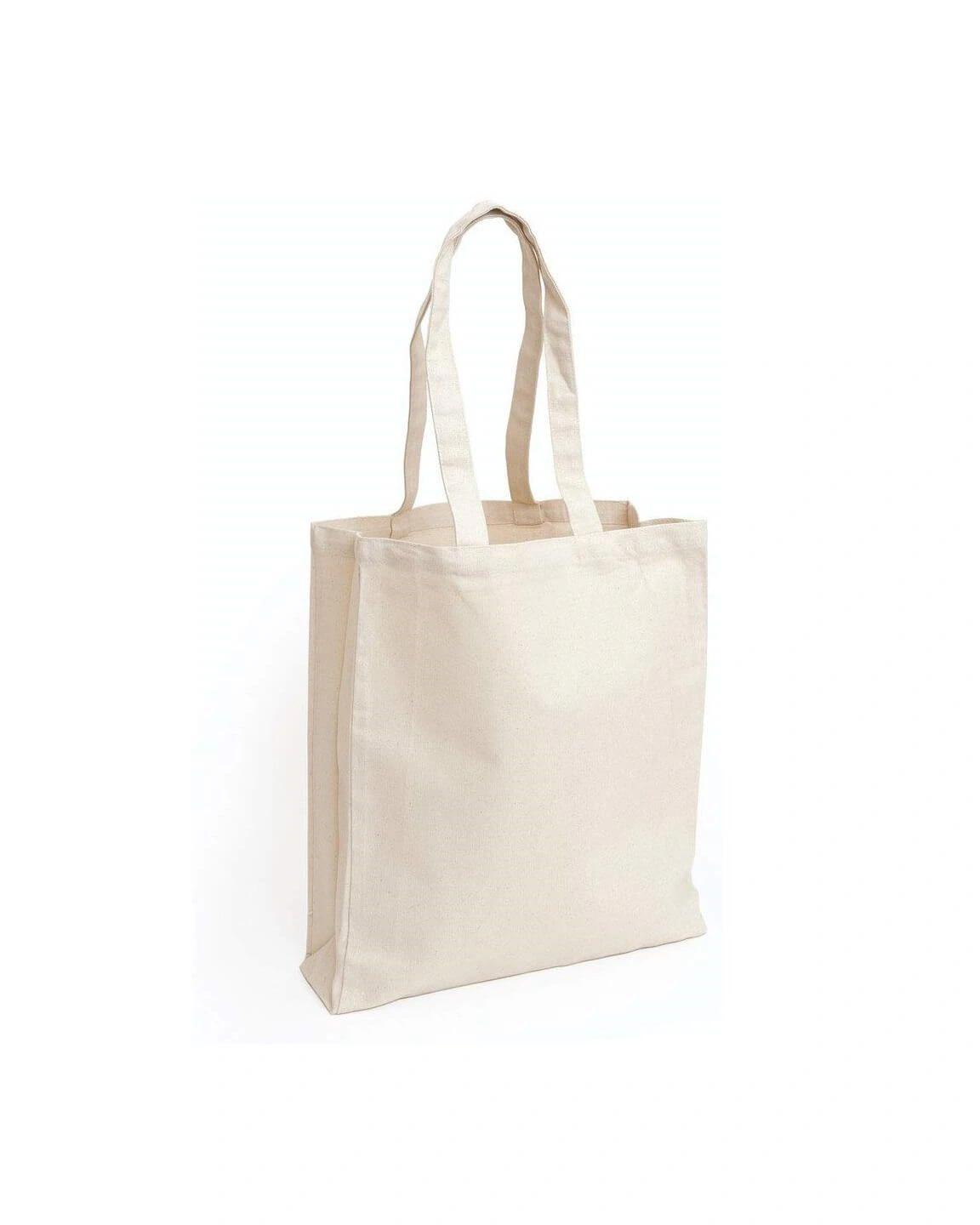 Gobega - Eco Friendly Cotton Shopping Bag With Gusset - Natural