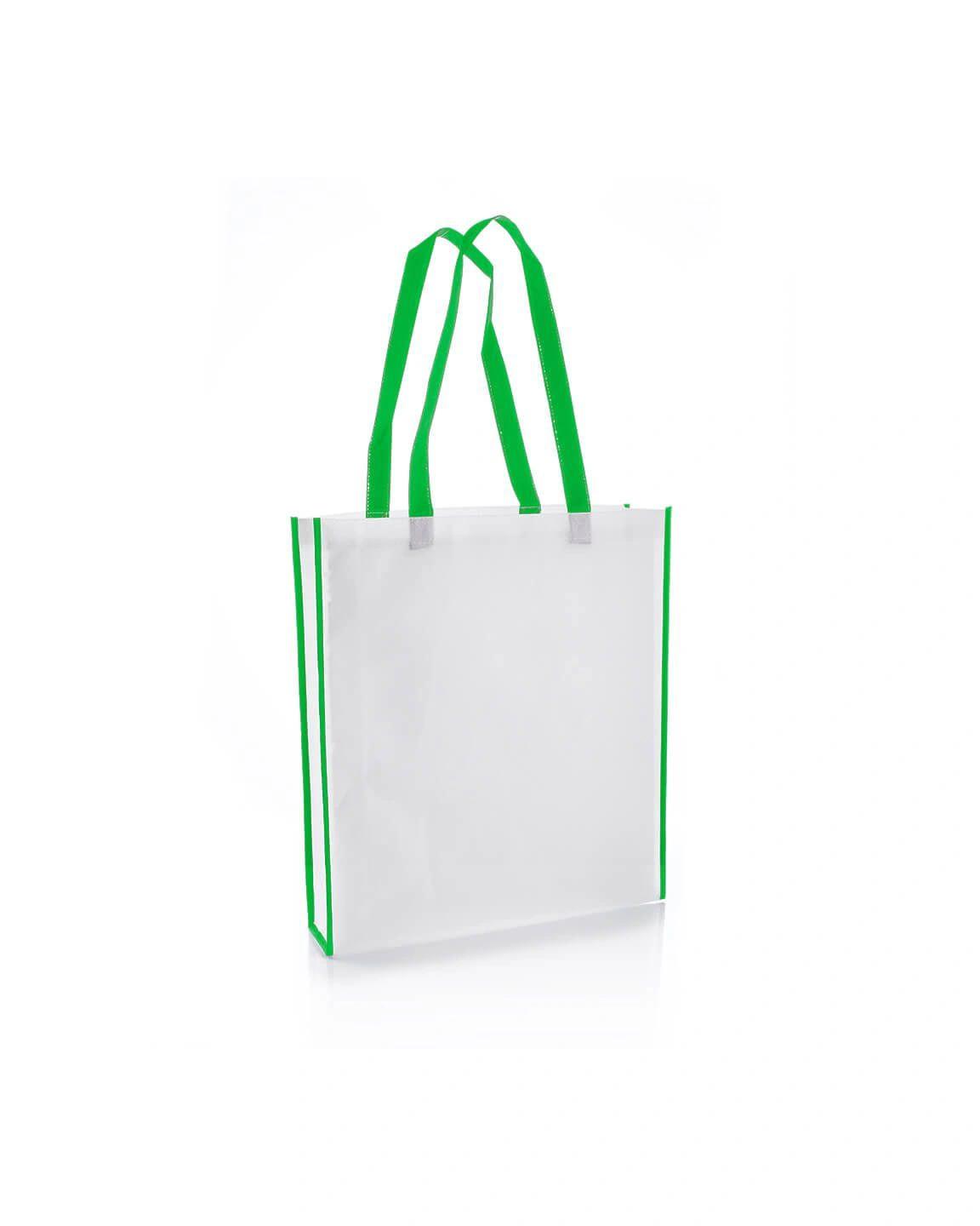 Caface - Non-Woven Shopping Bag Vertical White/Green