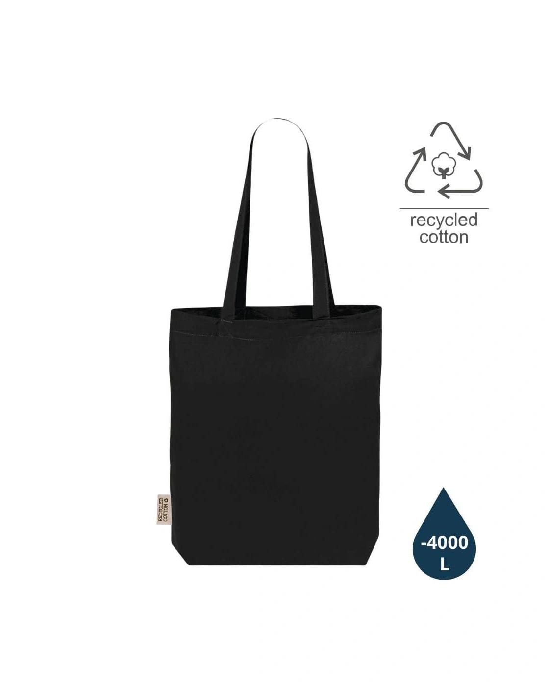 Bekaga - DARGUN - GRS-certified Recycled Cotton Tote Bag with Gusset - Black