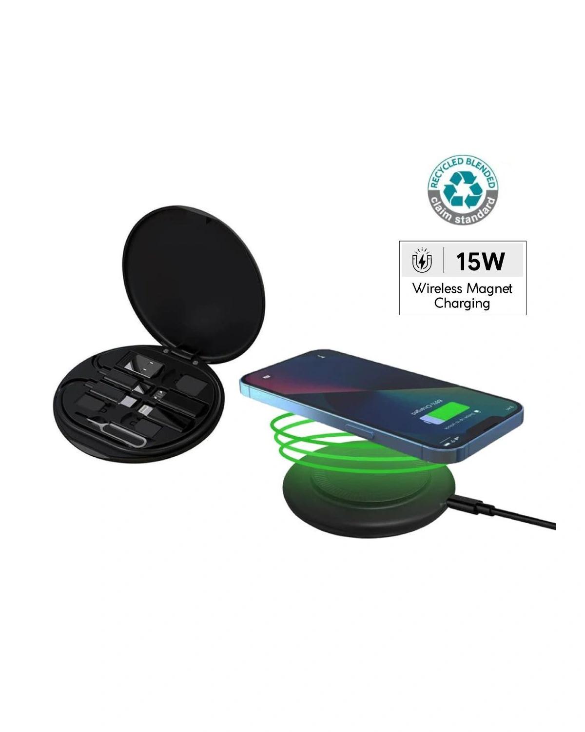Lococo - OSLO Mag - @memorii Recycled 15W Magnetic Wireless Charger Multicable Set - Black