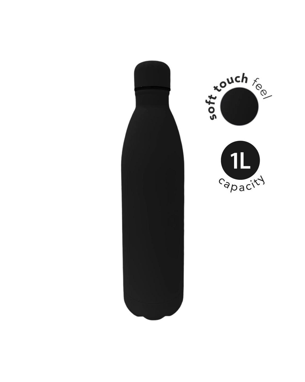Goleke - MODENA - Soft Touch lnsulated Water Bottle - 1L - Black