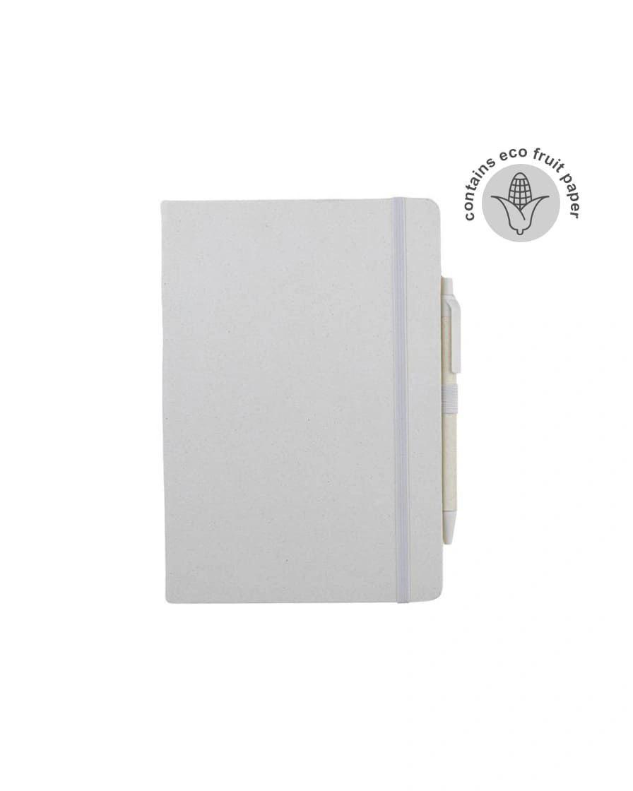 Cihoge - ABULA - eco-neutral® A5 Hard Cover Notebook & Pen Set - Corn Paper