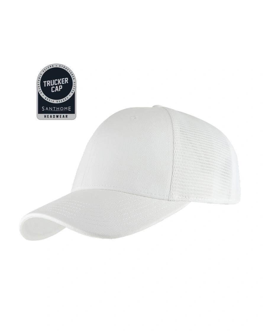 Cokehi - SWIFT - Santhome 6 Panel Trucker Cap - White