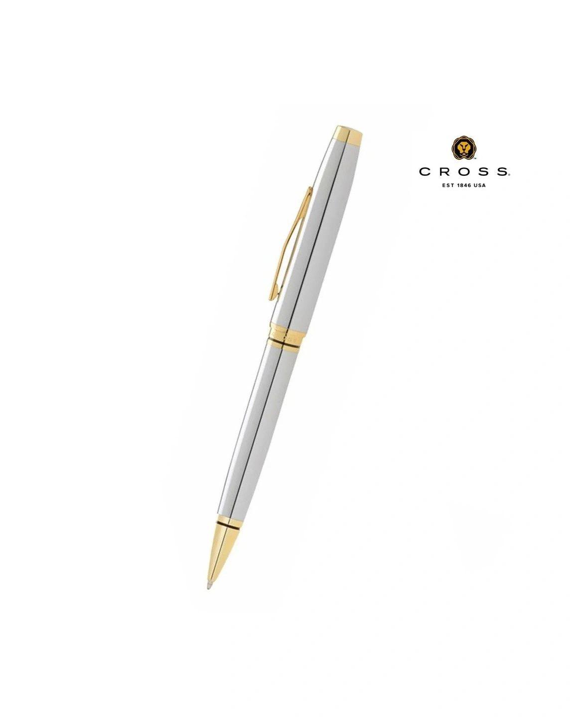 Lehobe - Cross Coventry Polished Chrome with Gold Tone Appointments Ballpoint Pen (Blue Ink)