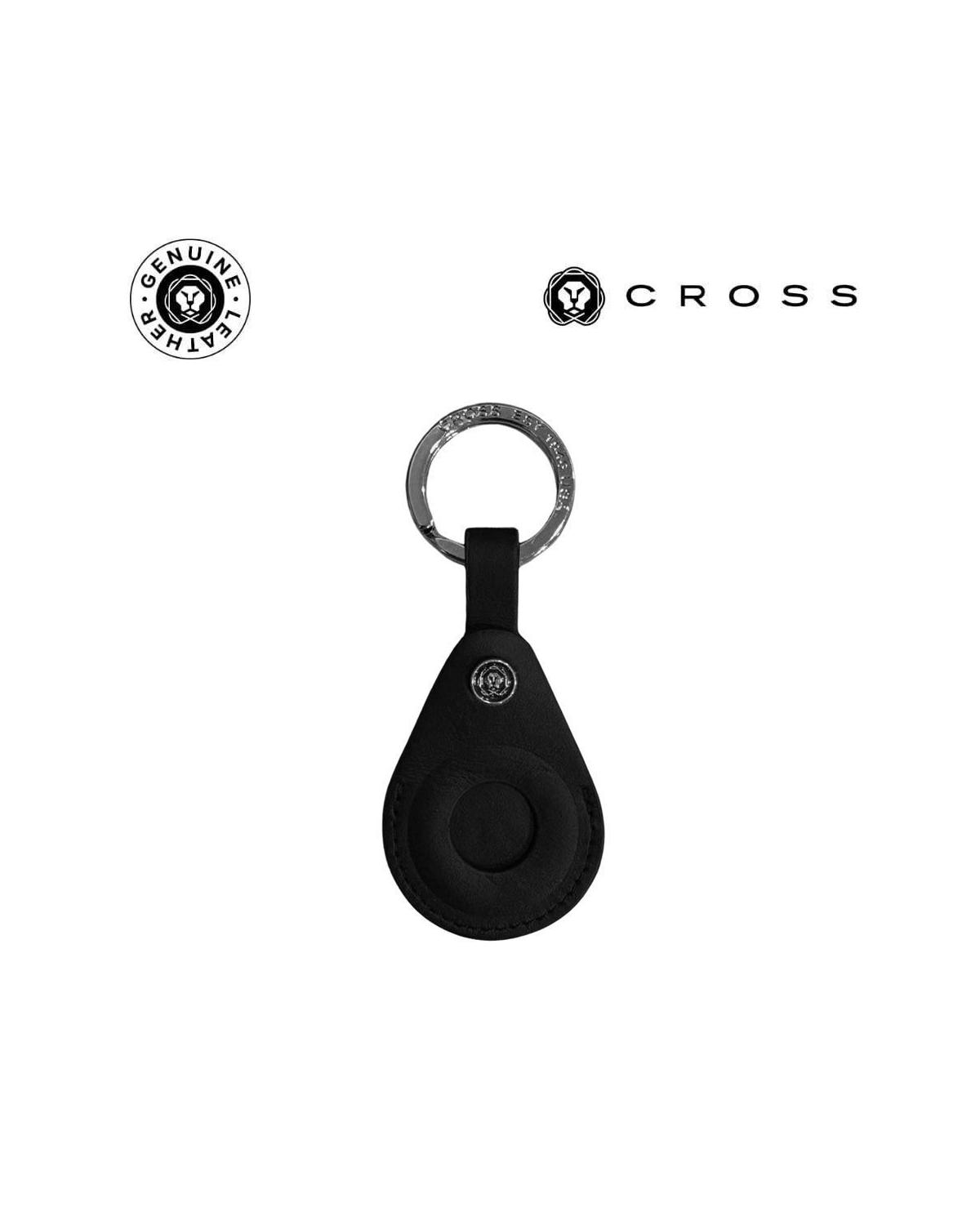 Bokako - CROSS Leather Airtag Key Ring - Black