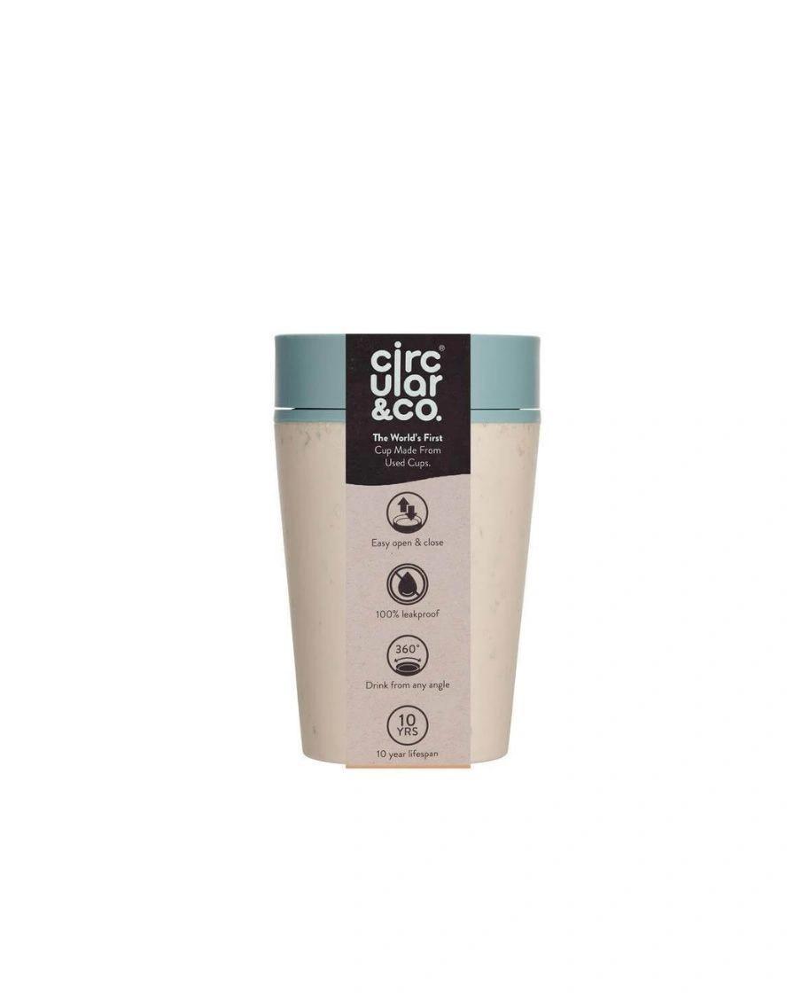 Bocadi - Circular Cup 8oz Cream & Faraway Blue