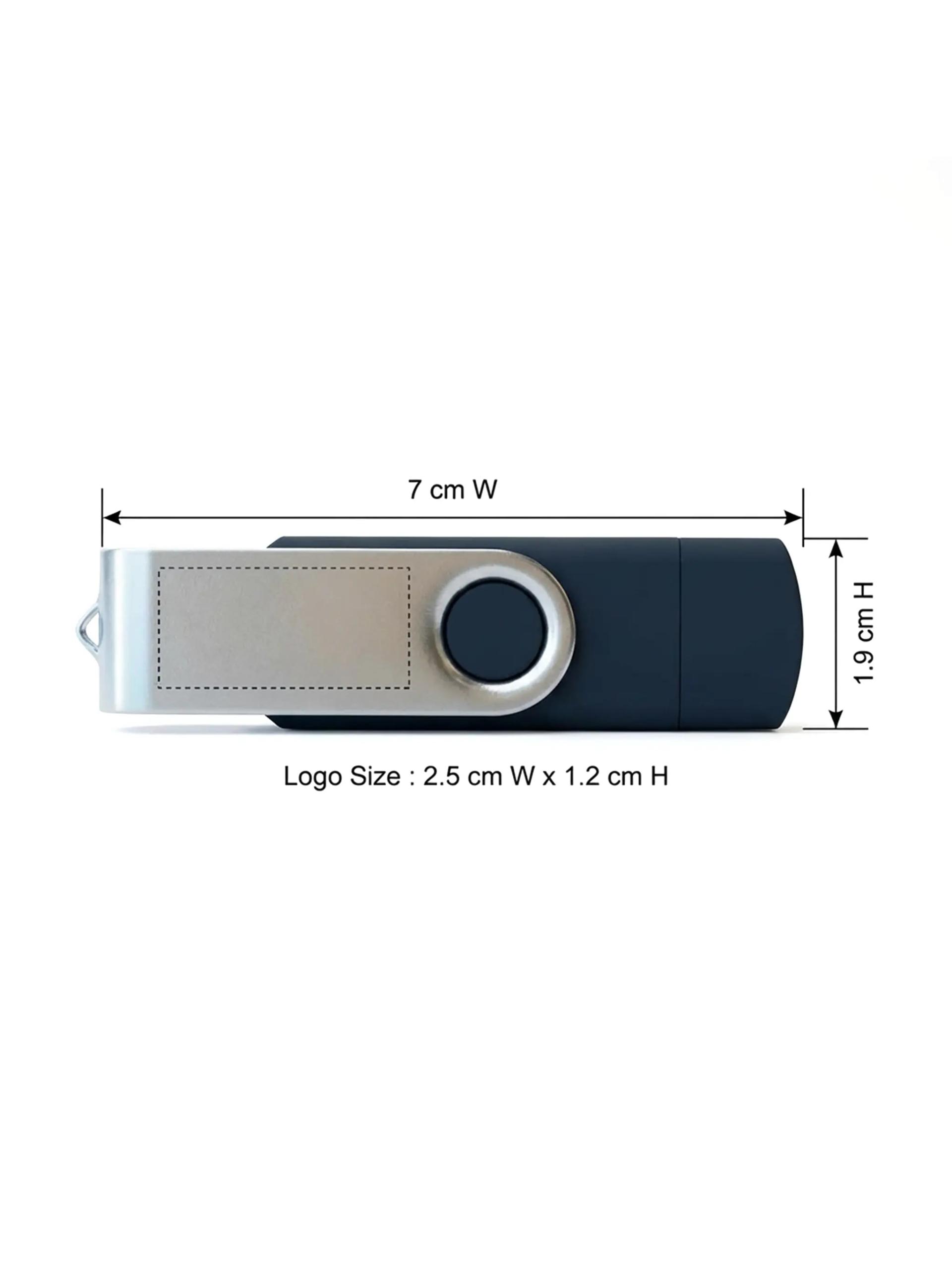 Nejeko - OTG Swivel Type-C USB Flash Drive 70mm