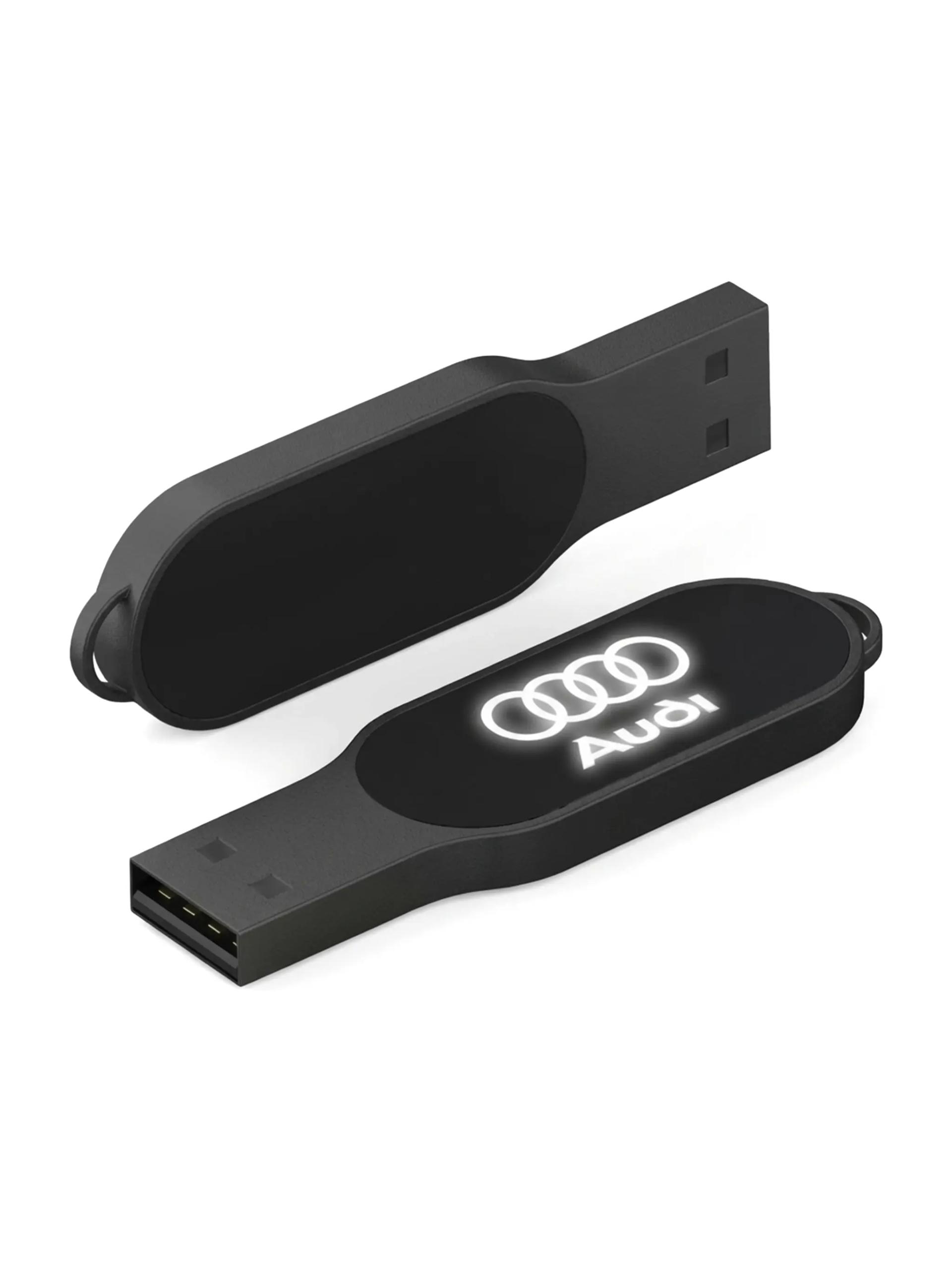 Nonehi - Slim LED Light Up Logo USB Flash Drive Black