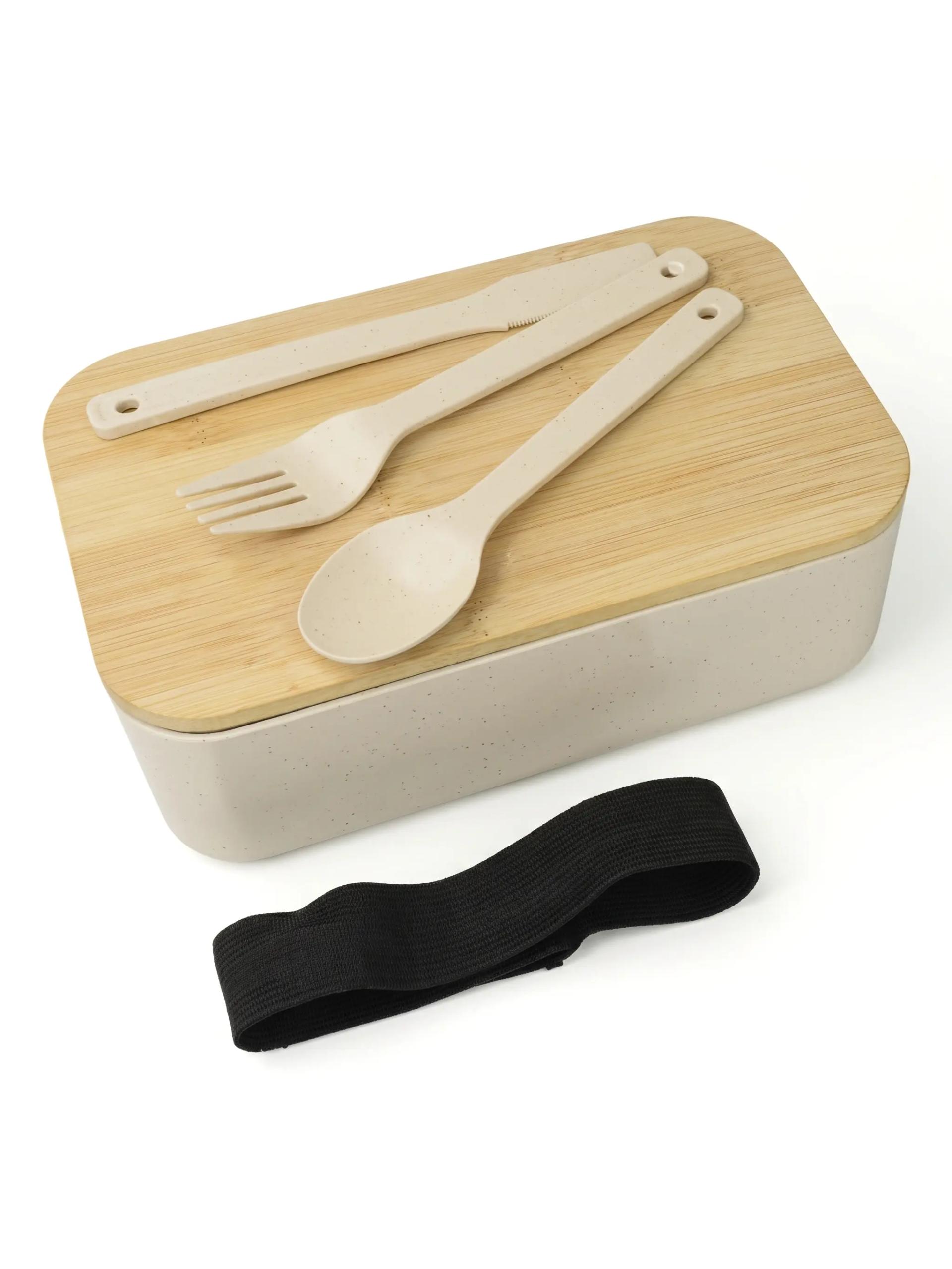 Vivedu - Double Layer Lunch Box with Built-In Cutlery Set