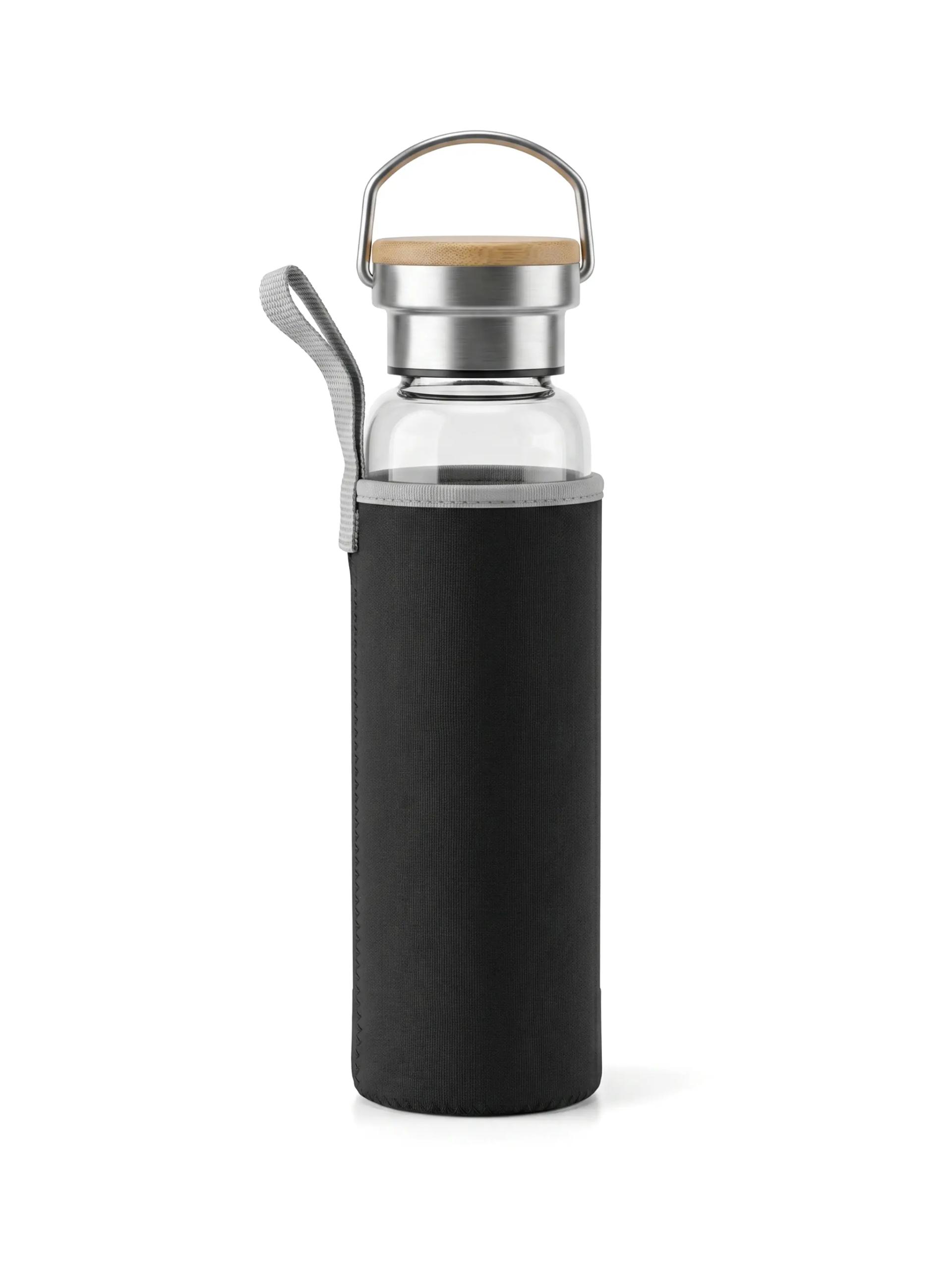 Catuzu - Borosilicate Glass Bottle with Neo Sleeve - Black