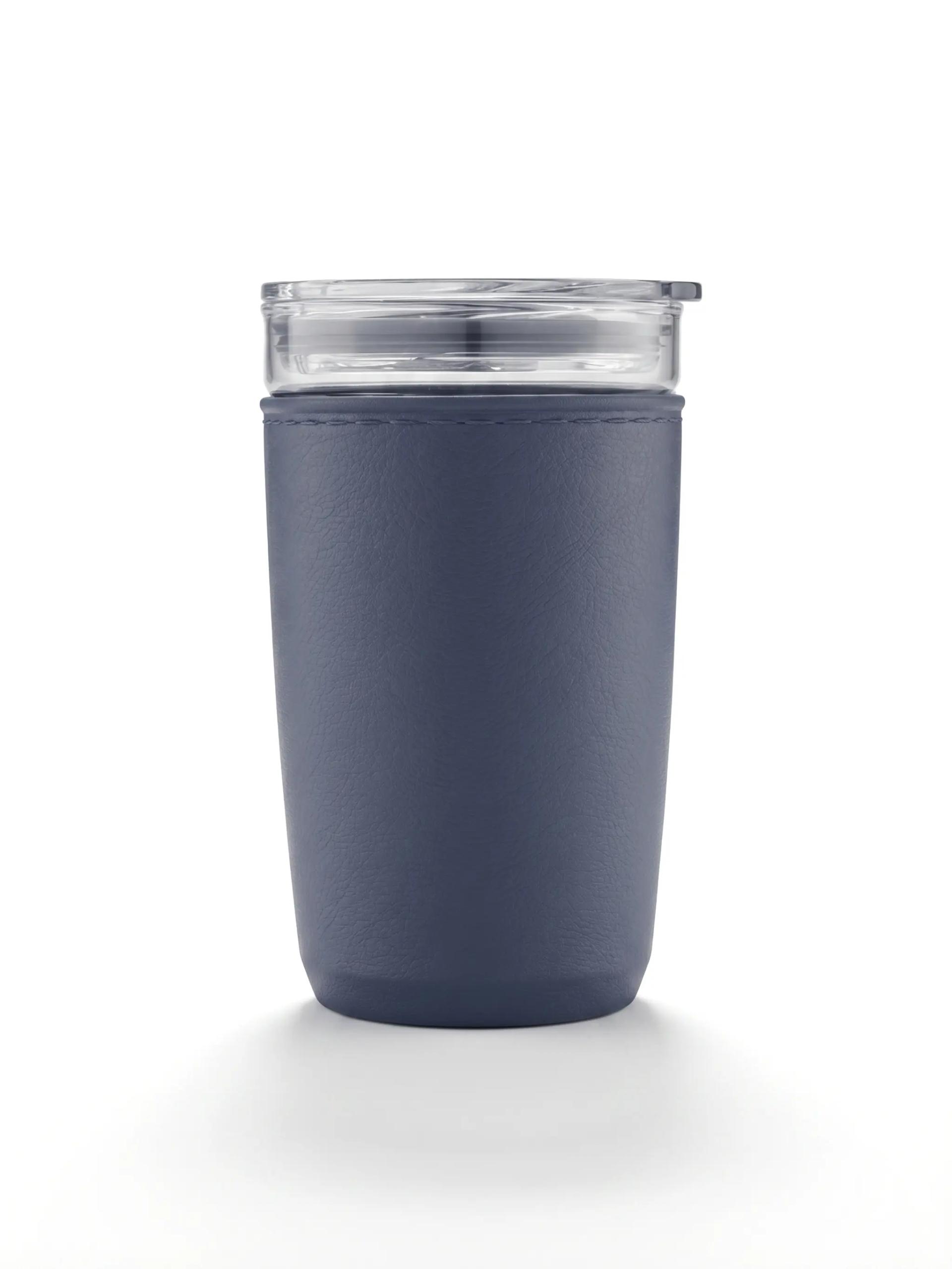 Akubej - Premium Glass Tumbler with Recycled Protective Sleeve - Blue