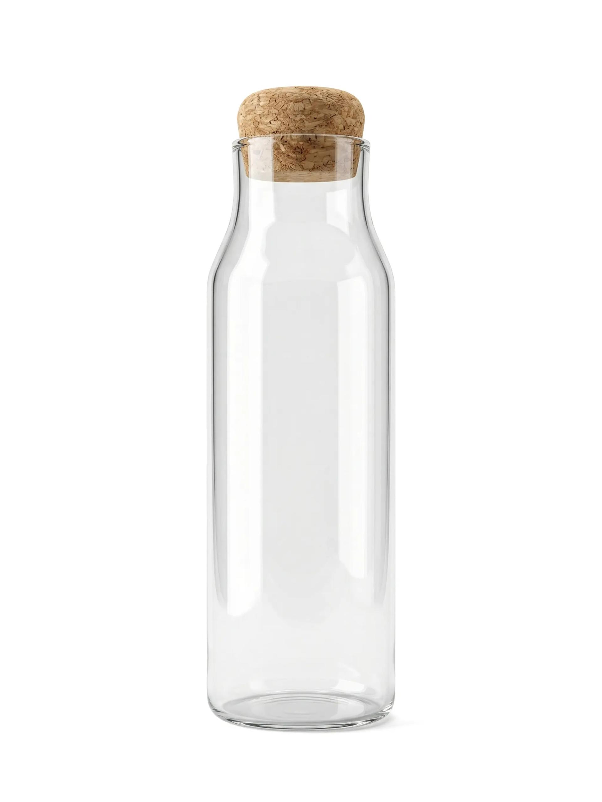 Akipof - Borosilicate Glass Bottle with Cork Lid 600ml