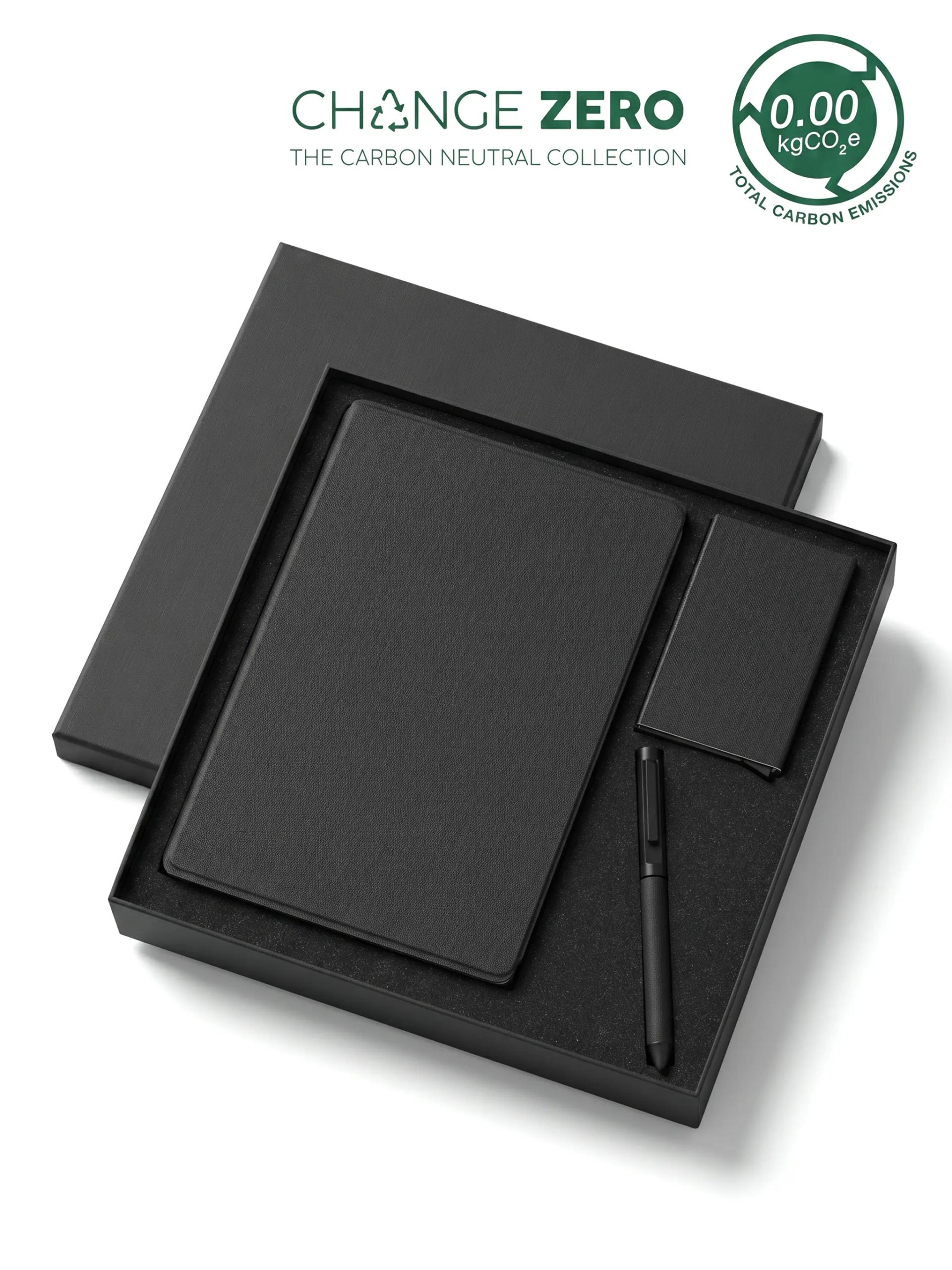 Nojicu - Sustainable Gift Set with Refillable Notebook Pen & Cardholder - Black