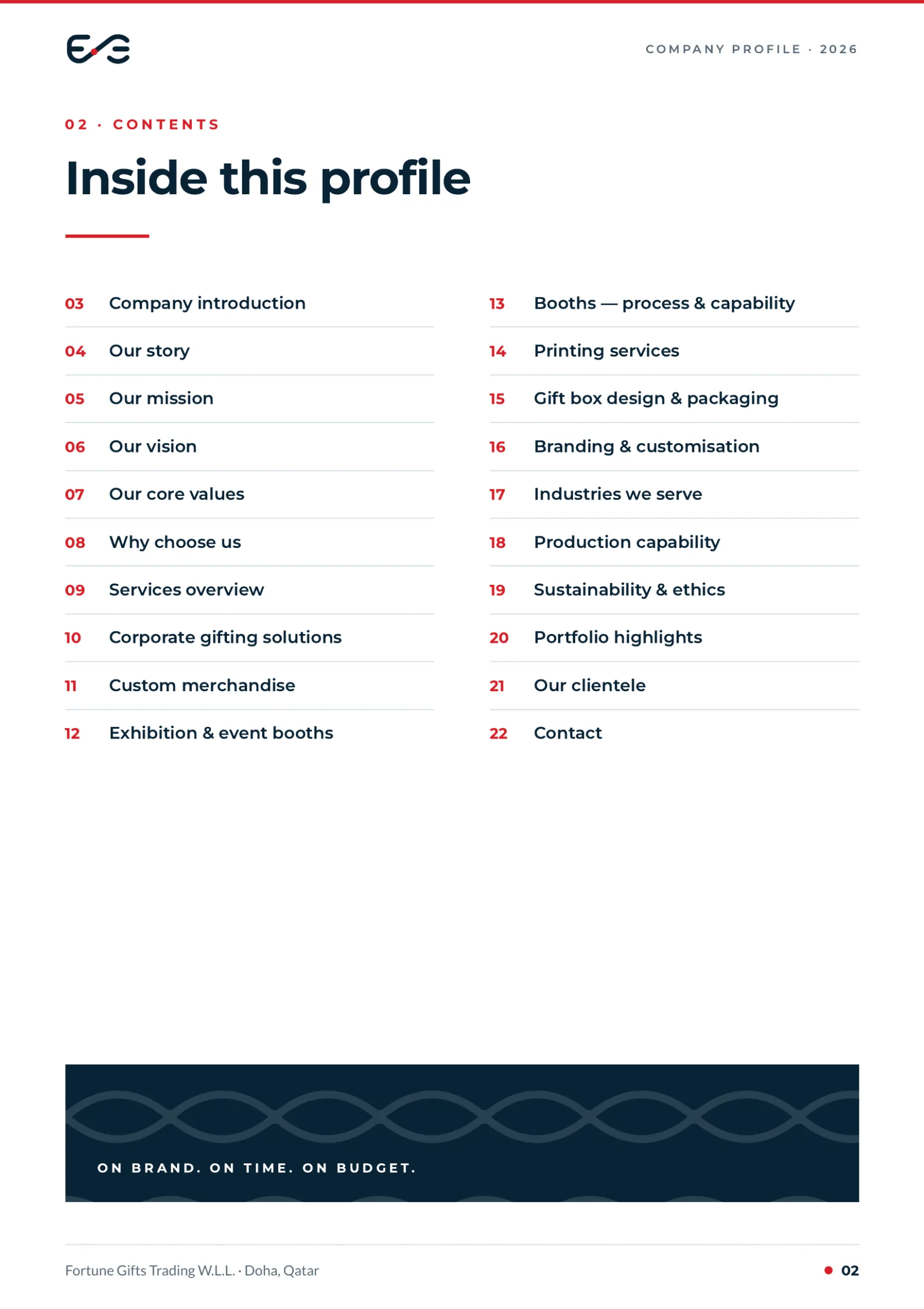 Fortune Gifts Company Profile 2026 — page 2: Inside this profile