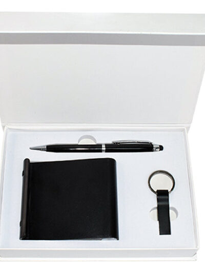Promotional Gift Set – Metal Pen with Stylus, Mini Metal USB Flash Drive & Desktop Cell Phone Stand - Image 1
