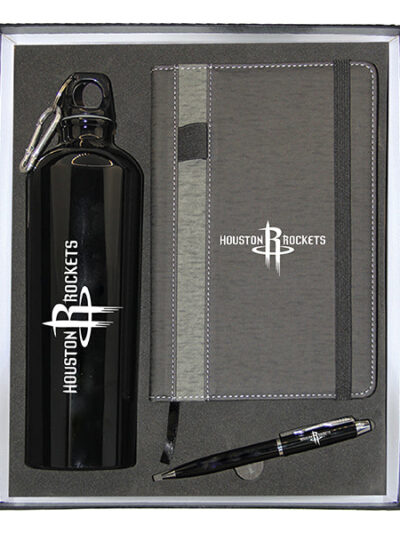 Corporate Promotional Gift Set - A5 Notebook, Sports Water Bottle & Metal Ball Pen - Image 2