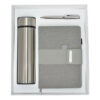 Promotional Gift Set – Grey Notebook, Sports Bottle & Twist Ball Pen
