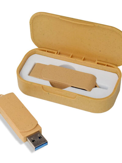Eco-Friendly Wheat Straw Swivel USB Flash Drive - Image 1