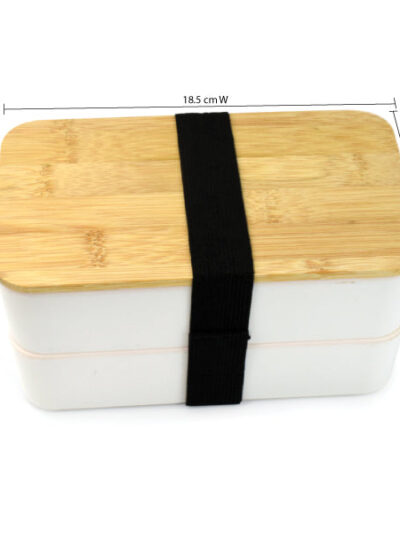 2-Layer Plastic Lunch Box with Cutlery Set - Image 2