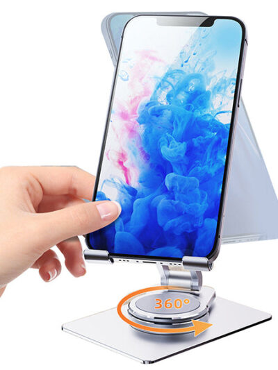 360° Rotating Aluminum Phone Holder – Foldable & Adjustable Stand - Image 1