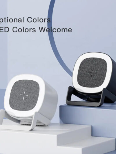 5-in-1 Night Light Speaker with Wireless Charger & Phone Holder