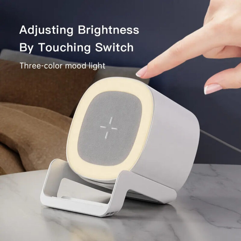 5-in-1 Night Light Speaker with Wireless Charger & Phone Holder - Image 3