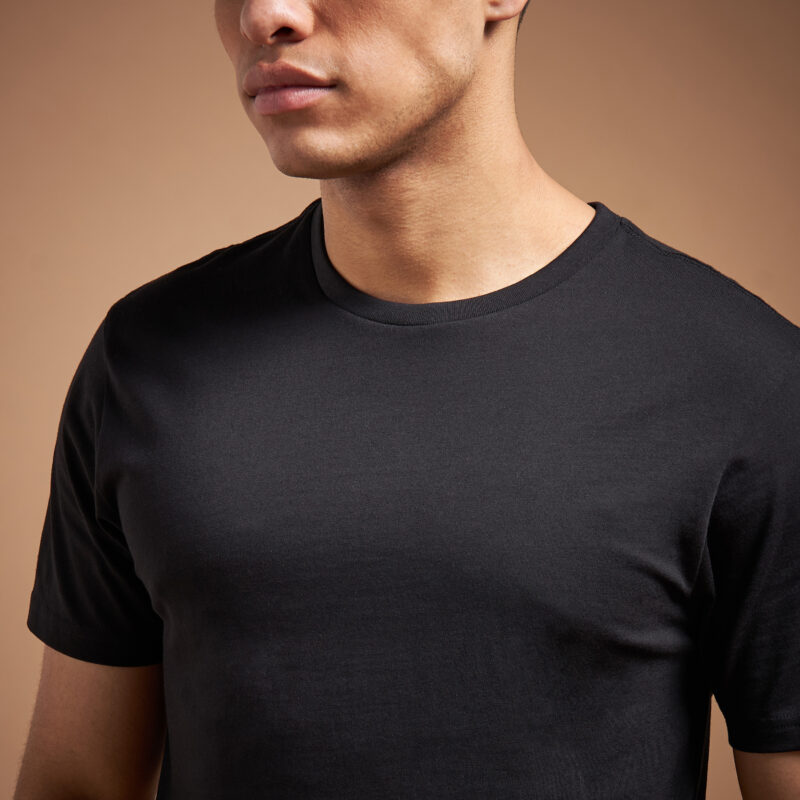 Comfor - 220GSM Premium Combed Cotton Bio-Washed Black T-Shirt