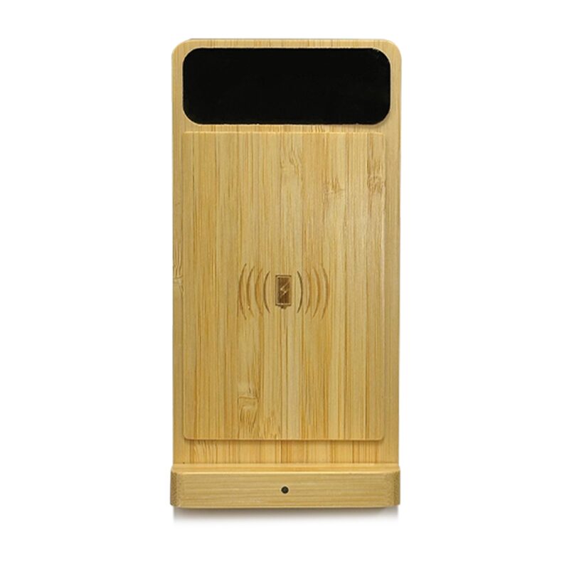 Bamboo Phone Holder Wireless Charger Light Up Logo 02 - Image 4