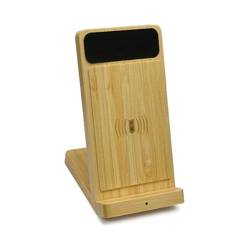 Bamboo Phone Holder Wireless Charger Light Up Logo 02 - Image 5