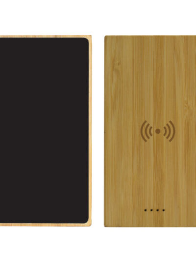 Bamboo Power Bank with Light-Up Logo - Image 1