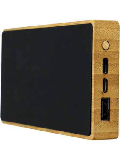 Bamboo Power Bank with Light-Up Logo - Image 2