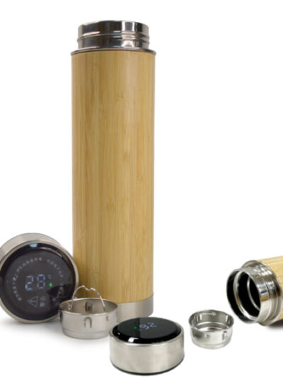 Bamboo Temperature LED Display Bottle