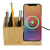 Bamboo Wireless Charger Pen Holder