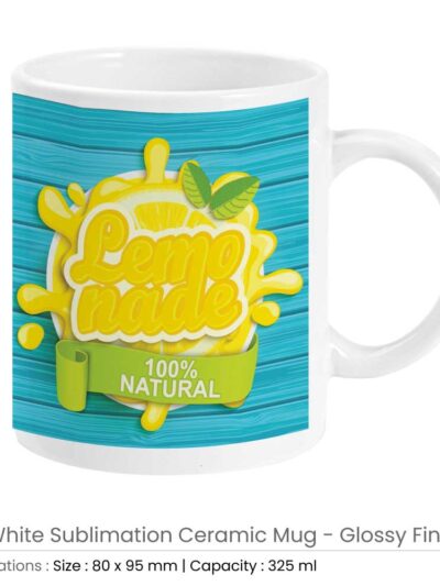 Ceramic White Coffee Mug & Magic Mug – 325ml - Image 1