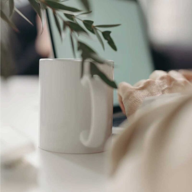 Ceramic White Coffee Mug & Magic Mug – 325ml - Image 2