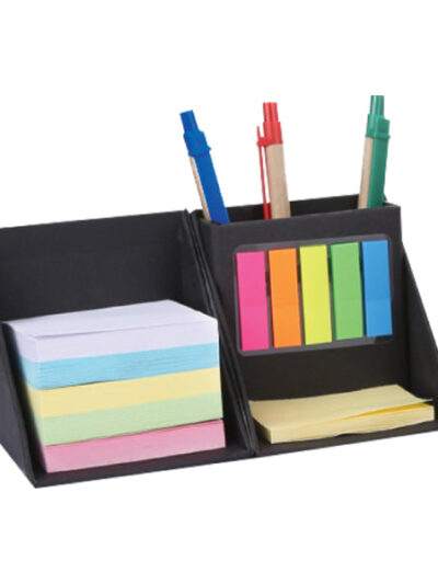 Customizable Eco Cube Box with Sticky Memo Pad & Stationery Holder - Image 2