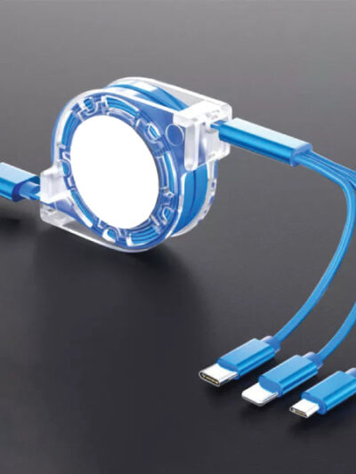 Flexible 3-in-1 Retractable USB Charging Cable–1M Fast Charger - Image 1