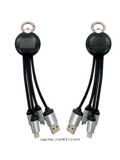 Light-Up Logo Charging Cable – 3-in-2, 120cm - Image 1