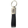 Metal Keychains with Leather Strap – Silver Plate & Split Ring