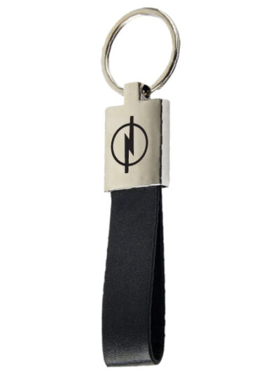 Metal Keychains with Leather Strap – Silver Plate & Split Ring - Image 1