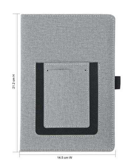 Notebook – Fabric Look with Pocket - Image 2