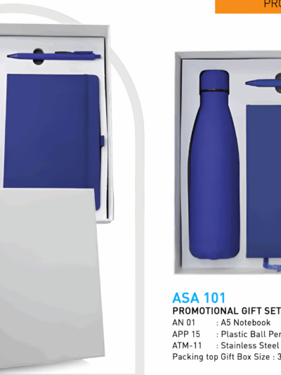 Promotional Gift Set – A5 Notebook, Ball Pen & Stainless Steel Water Bottle - Image 1