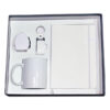 Promotional Gift Set – A5 PU Notebook with USB, Leather USB Drive, Travel Adapter & Coffee Mug