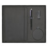 Promotional Gift Set – Black PU Notebook, Wireless Charger, Pen & USB Drive